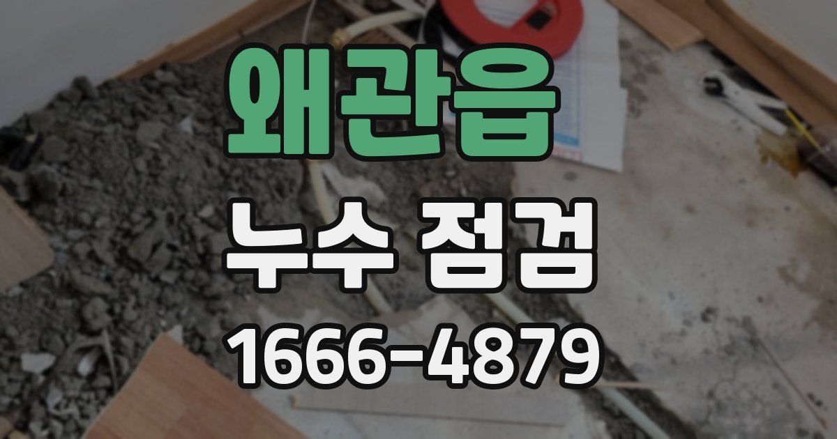 왜관읍 누수 점검