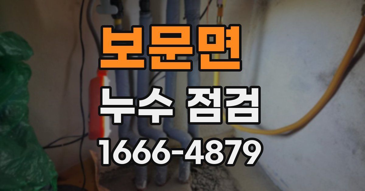 보문면 누수 점검