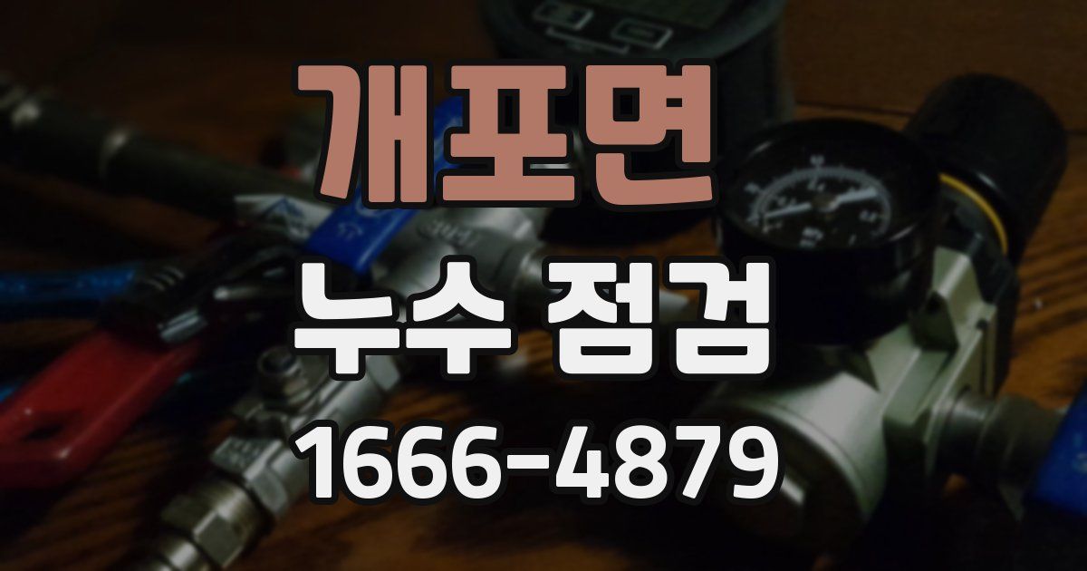 개포면 누수 점검