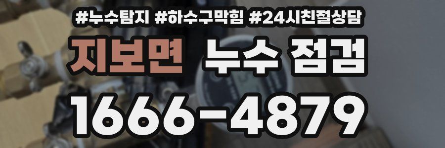 지보면 누수 점검