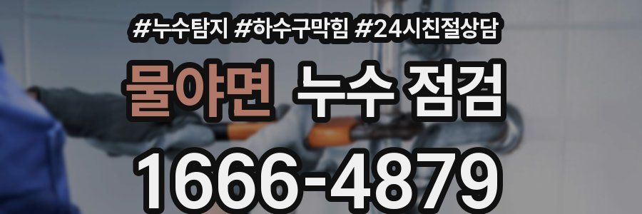 물야면 누수 점검