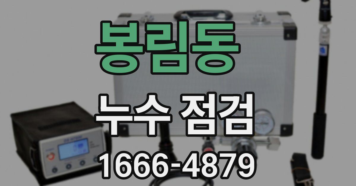 봉림동 누수 점검