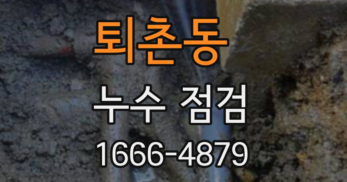 퇴촌동 누수 점검