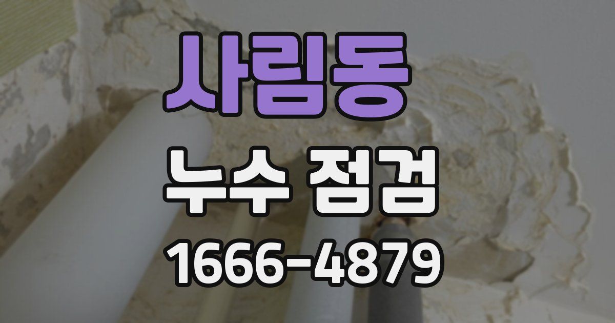 사림동 누수 점검