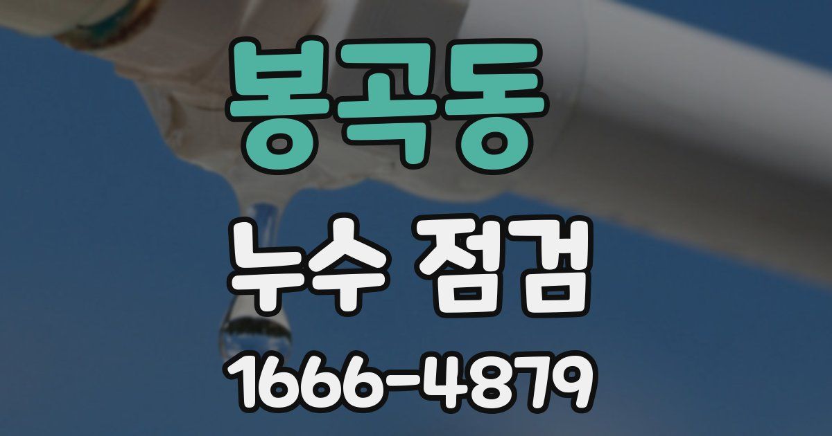 봉곡동 누수 점검