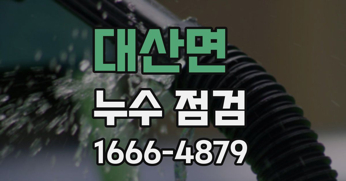 대산면 누수 점검