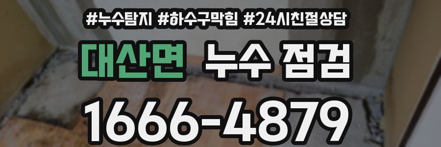 대산면 누수 점검
