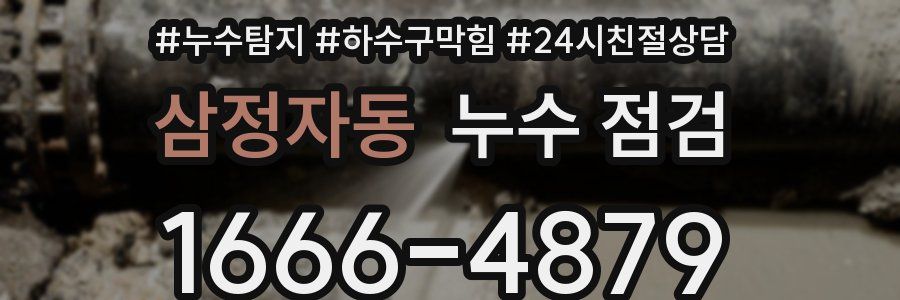 삼정자동 누수 점검