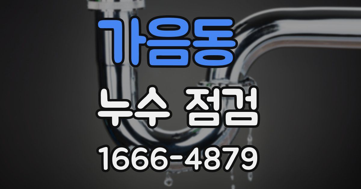 가음동 누수 점검