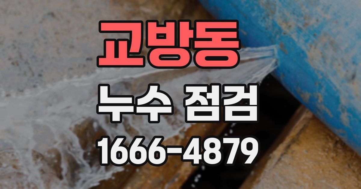 교방동 누수 점검