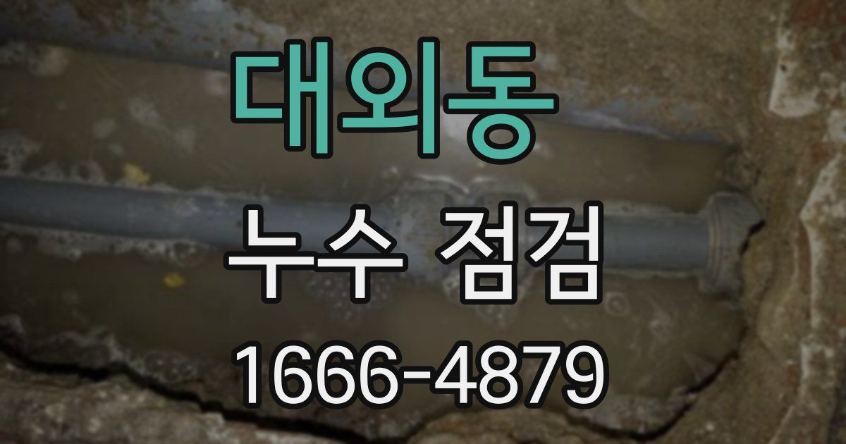 대외동 누수 점검