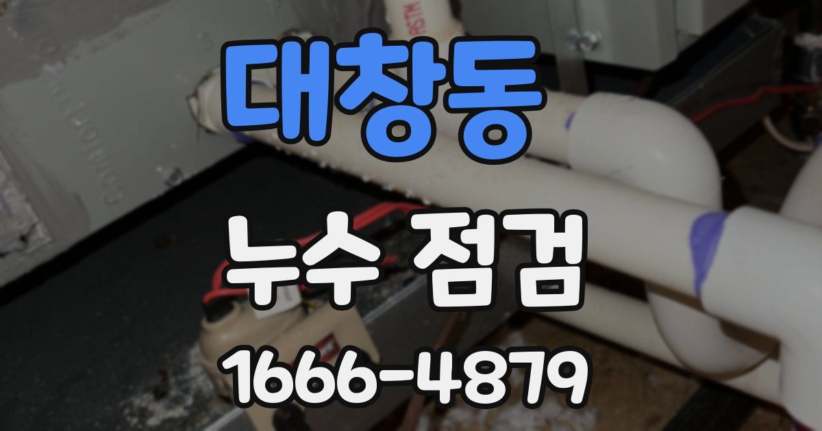 대창동 누수 점검