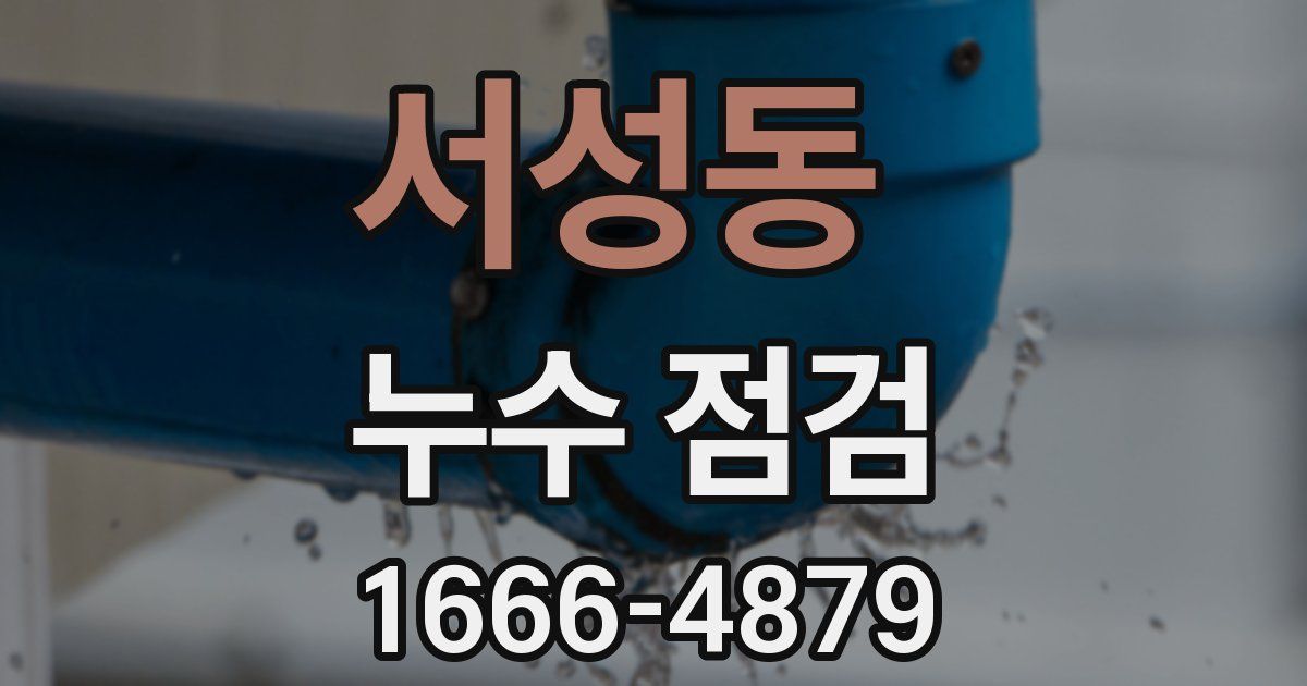 서성동 누수 점검