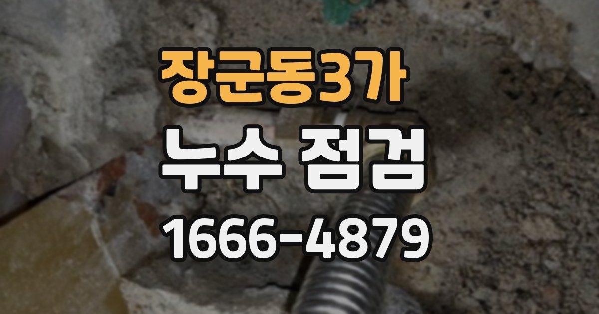 장군동3가 누수 점검