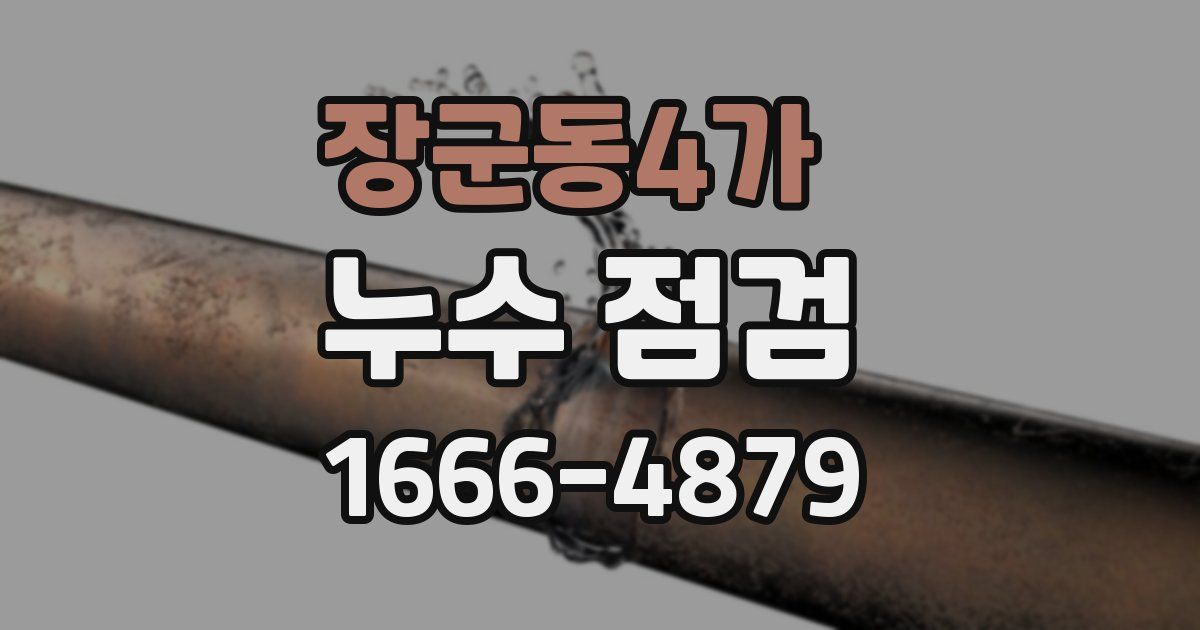 장군동4가 누수 점검