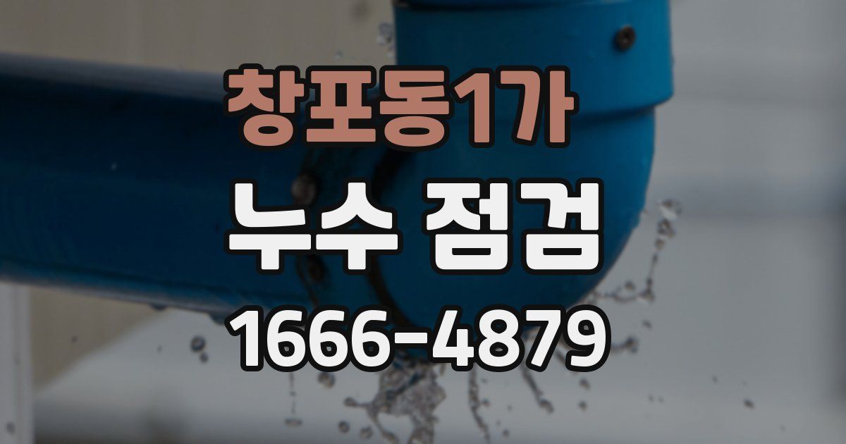 창포동1가 누수 점검