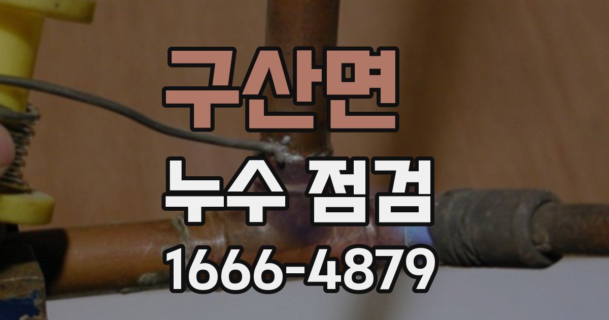 구산면 누수 점검