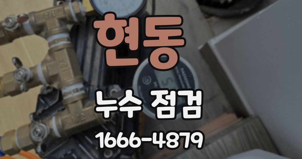 현동 누수 점검