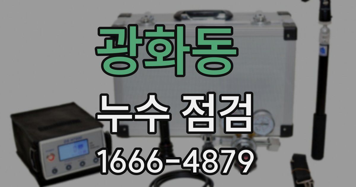 광화동 누수 점검