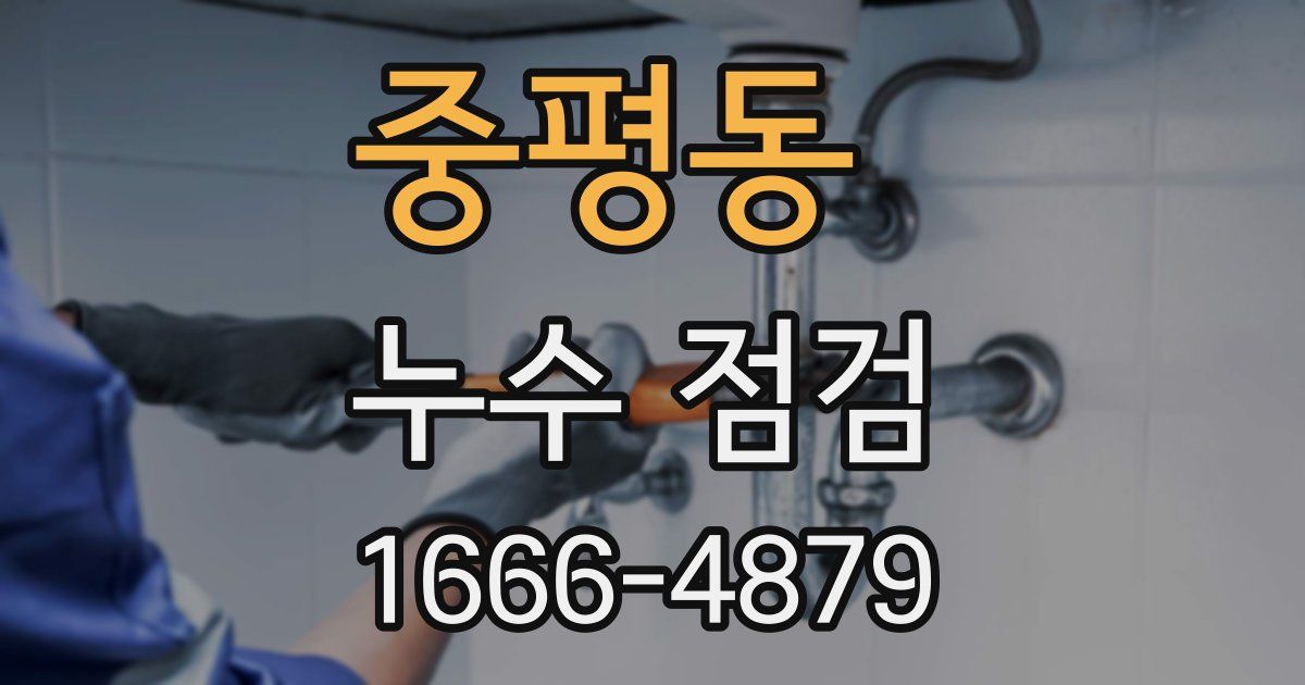 중평동 누수 점검