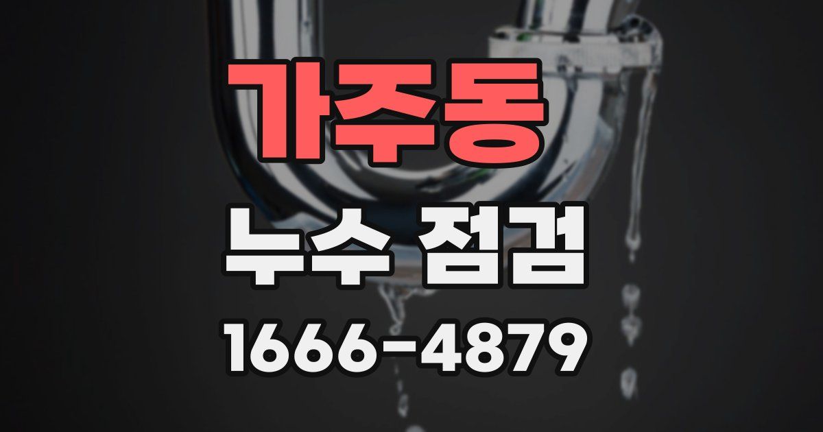 가주동 누수 점검