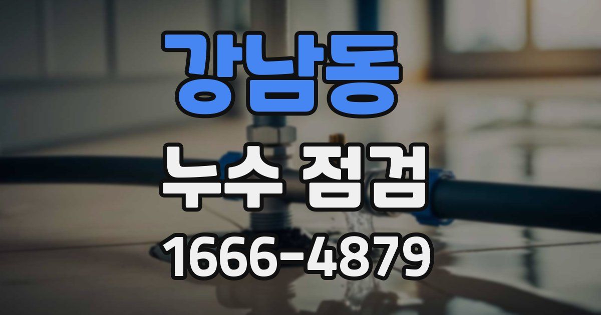 강남동 누수 점검
