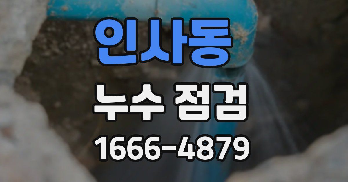 인사동 누수 점검