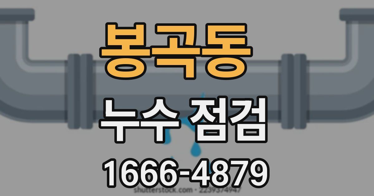 봉곡동 누수 점검