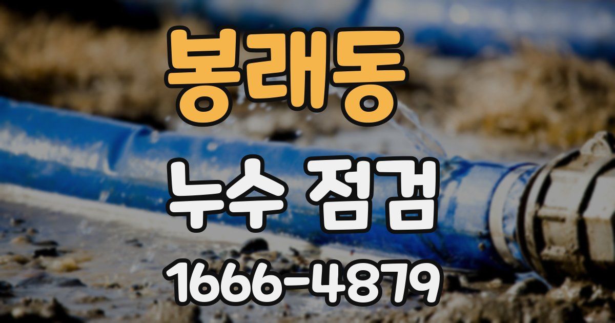 봉래동 누수 점검