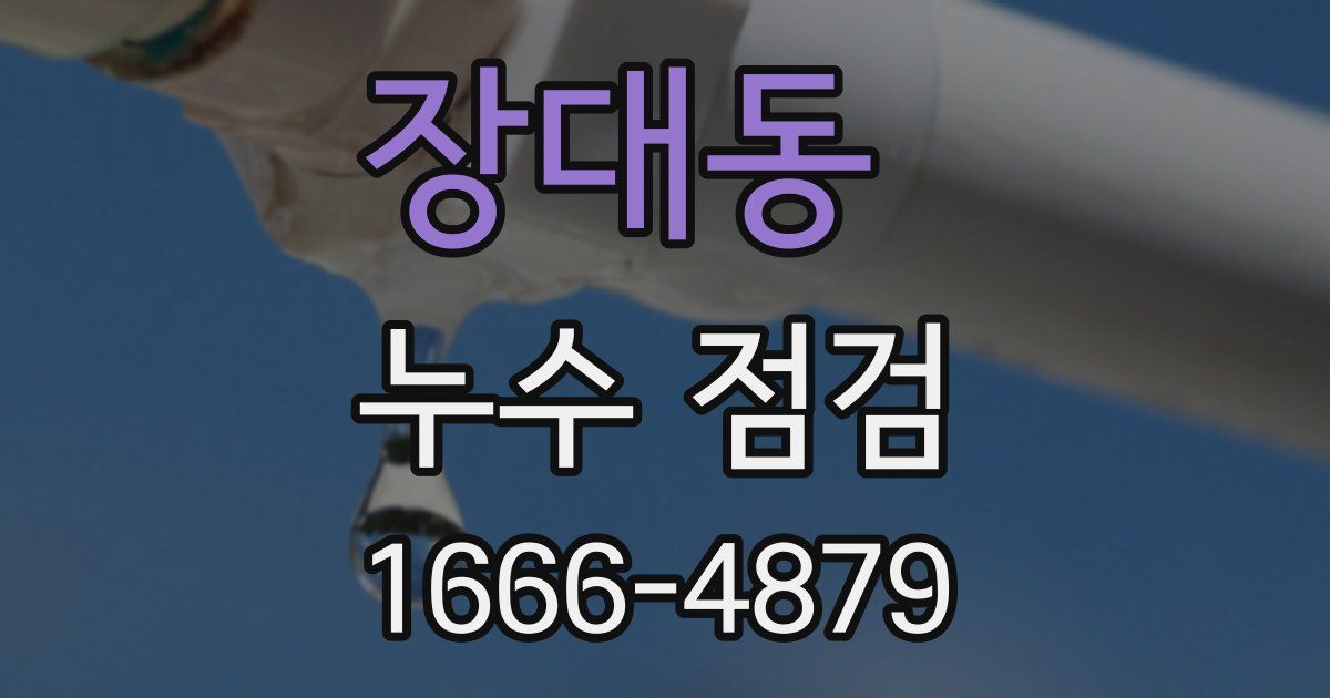 장대동 누수 점검