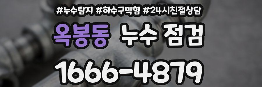 옥봉동 누수 점검