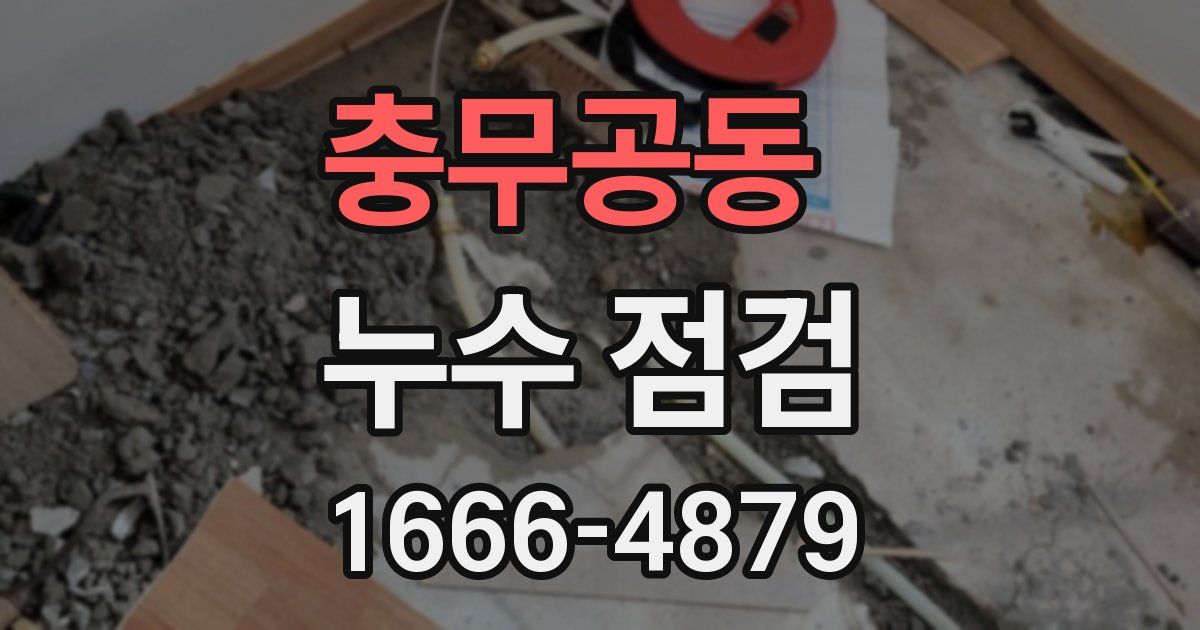 충무공동 누수 점검