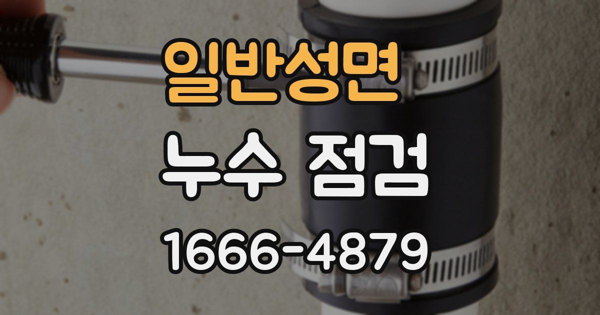 일반성면 누수 점검
