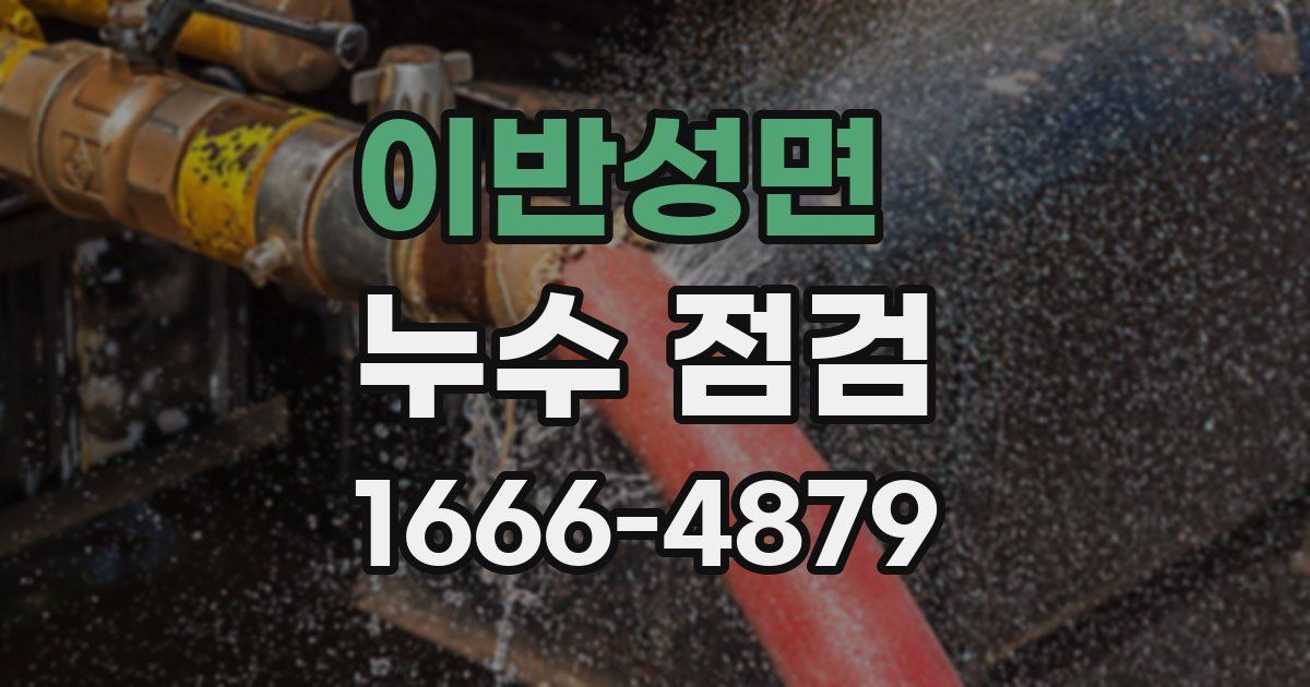 이반성면 누수 점검
