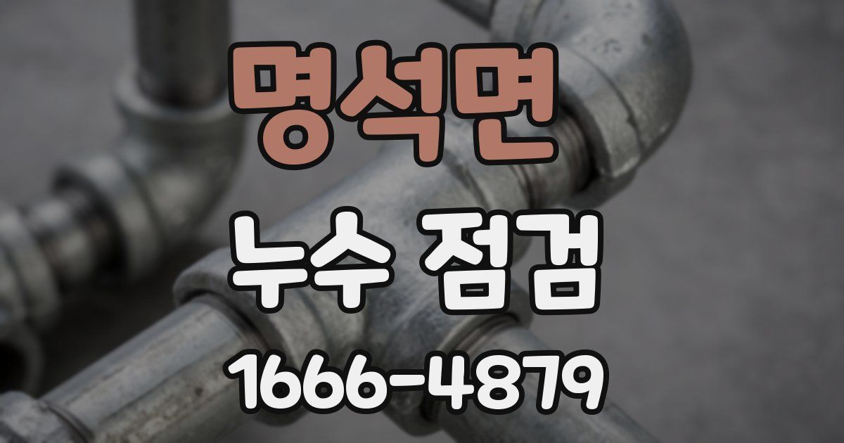 명석면 누수 점검