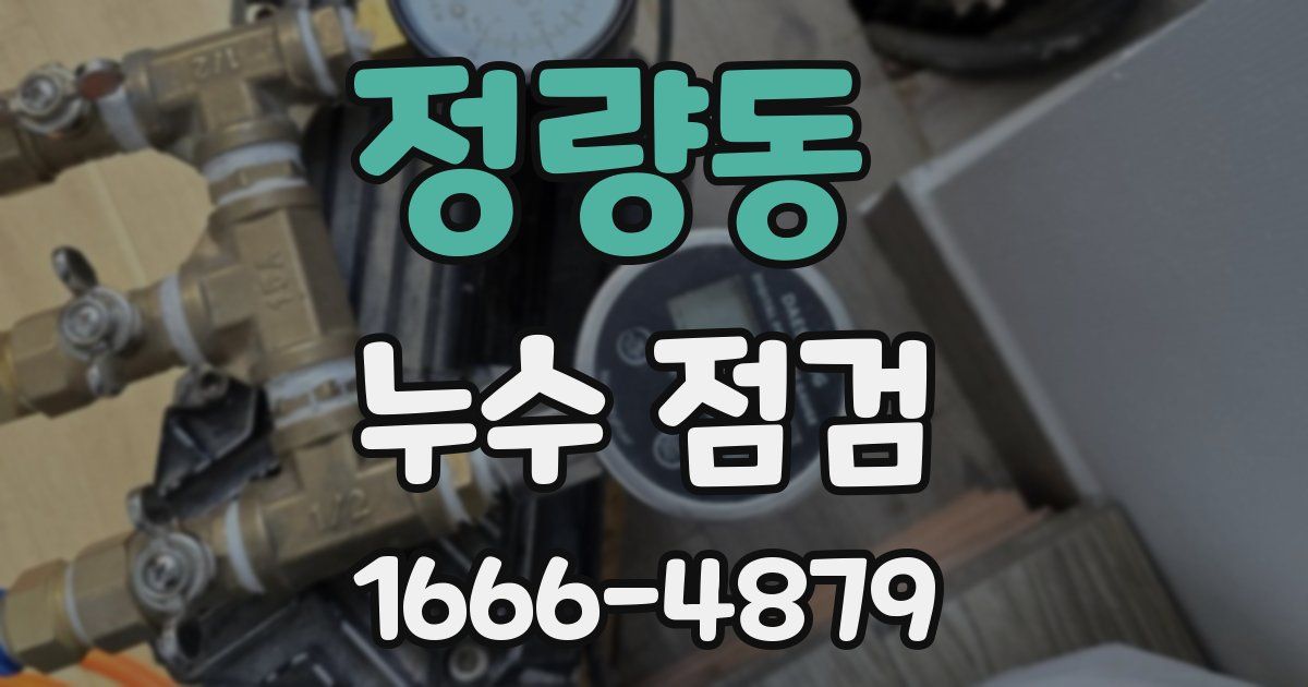 정량동 누수 점검