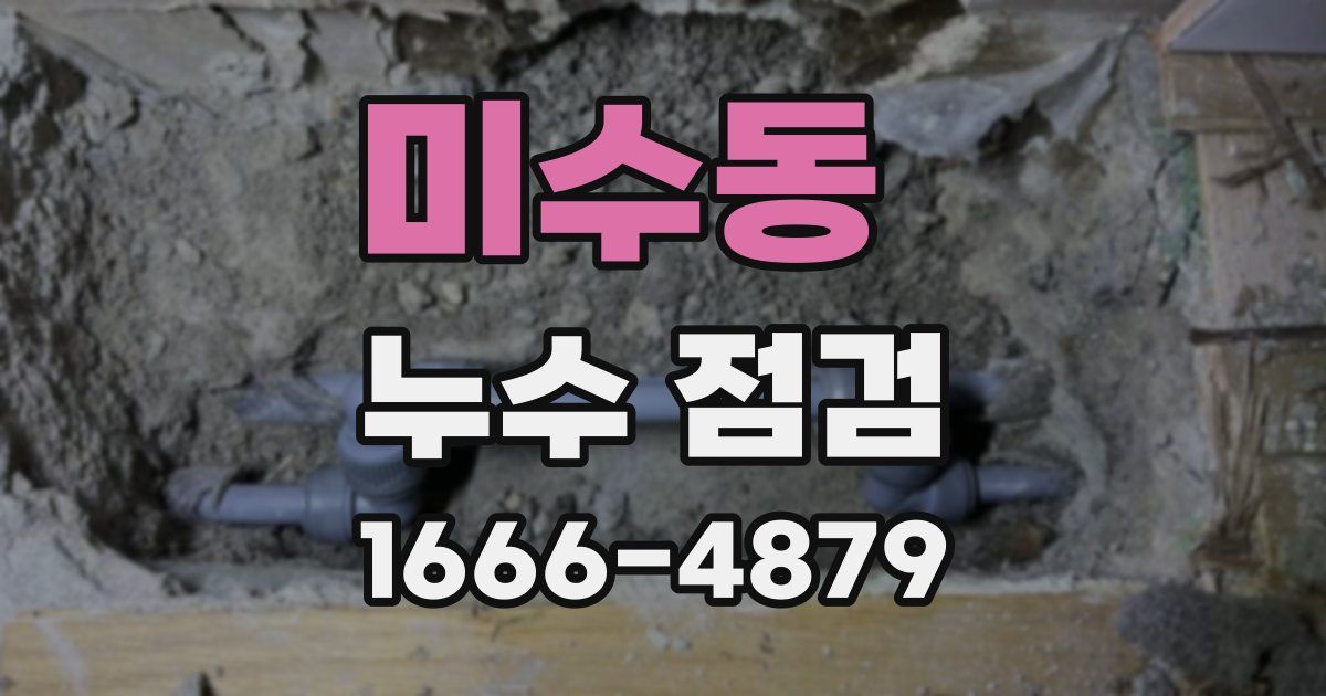 미수동 누수 점검