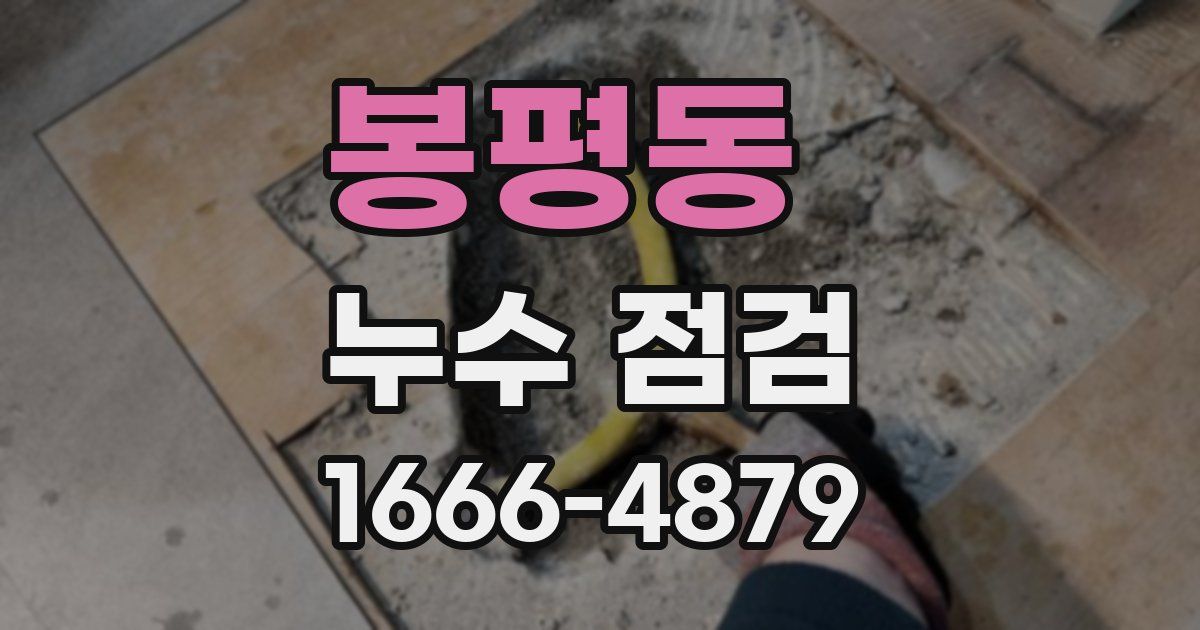 봉평동 누수 점검