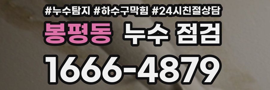 봉평동 누수 점검