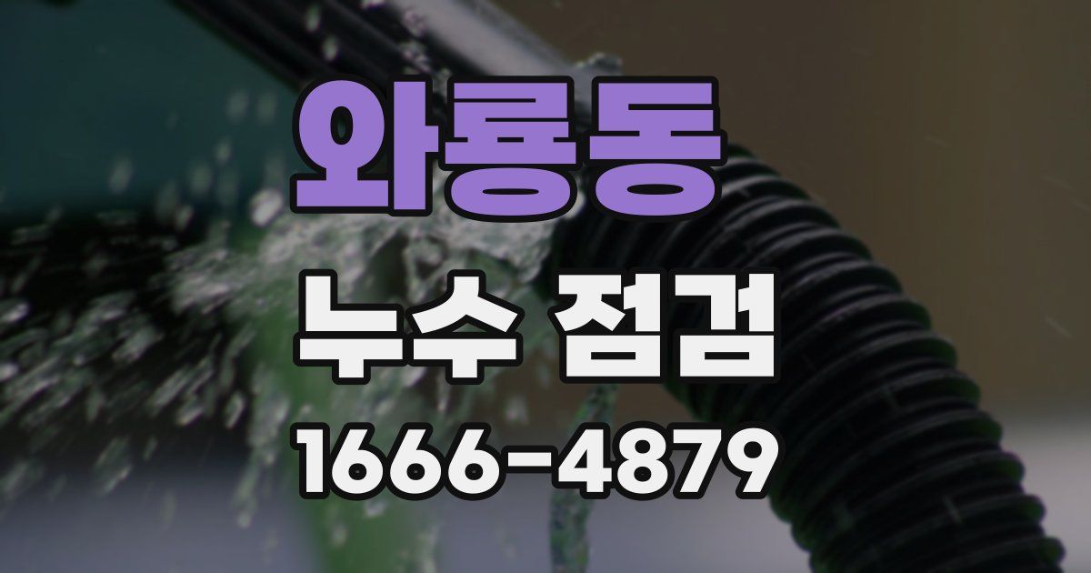 와룡동 누수 점검