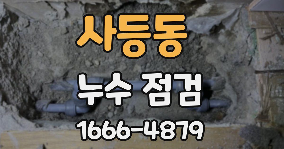 사등동 누수 점검
