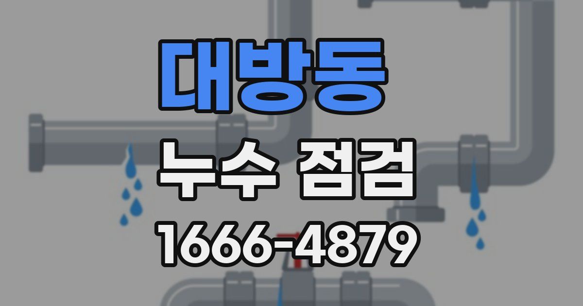 대방동 누수 점검