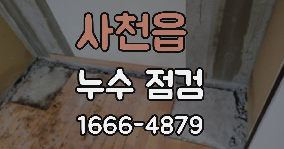 사천읍 누수 점검