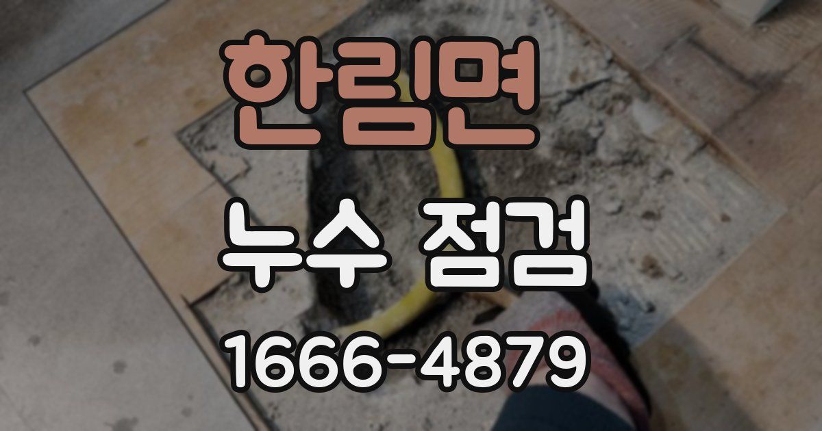 한림면 누수 점검