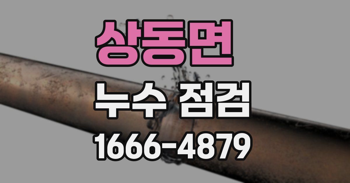 상동면 누수 점검