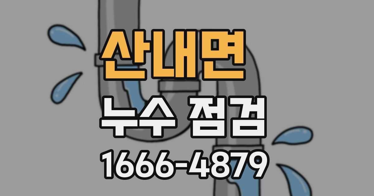 산내면 누수 점검