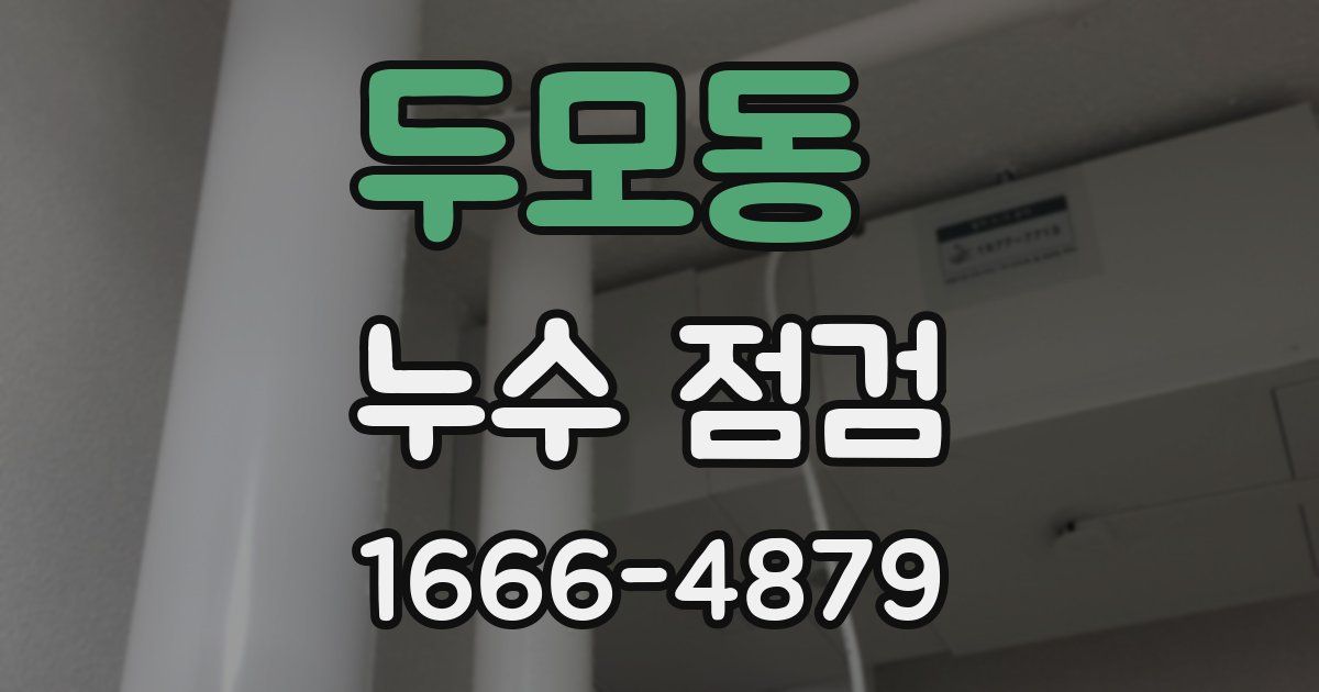 두모동 누수 점검
