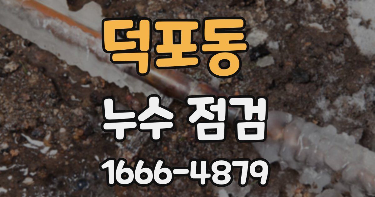 덕포동 누수 점검