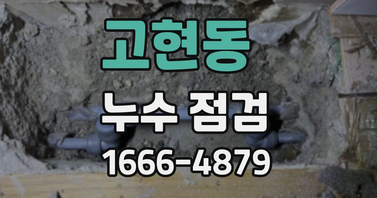 고현동 누수 점검