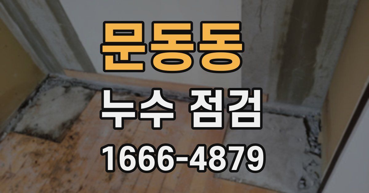 문동동 누수 점검